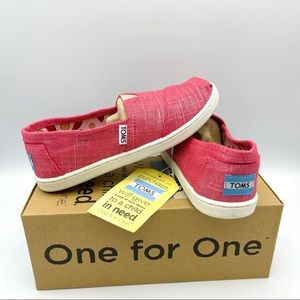 NIB TOMS Classics Pink Shimmer Flats Shoes Youth 3 Womens 5